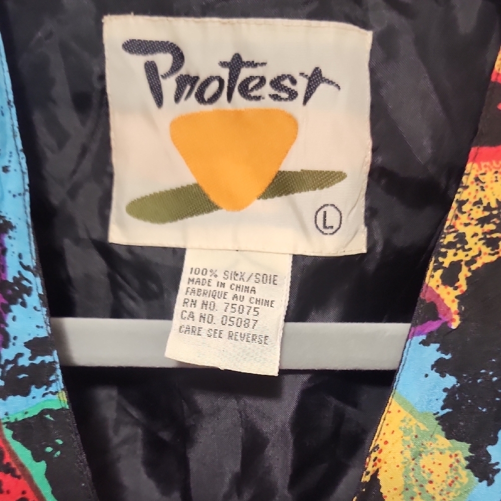 Protest 100% Silk Grunge Indie Sleeze Abstract Vest - Picture 2 of 7